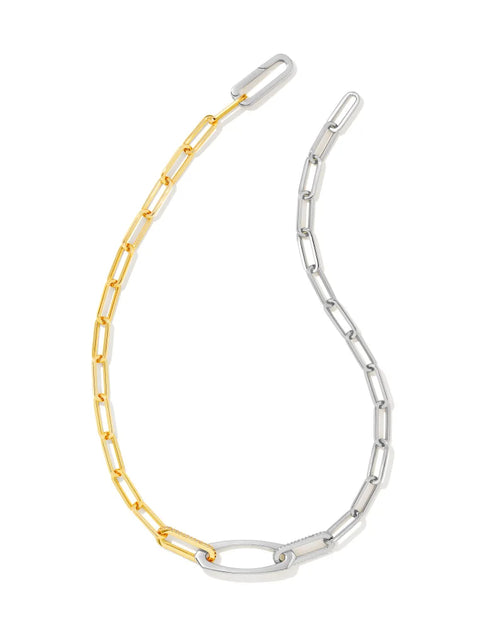 Kendra Scott Jess Lock & Chain Necklace Silver