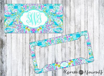Zest for Life Lilly Inspired License Plate and Frame Combo