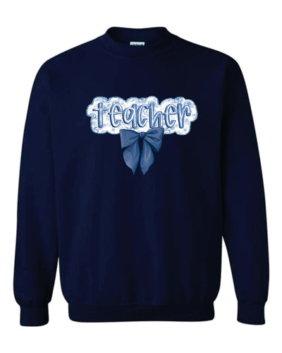 BCA Teacher Floral w/ Bow Crewneck