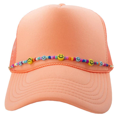 Katydid Multicolored Beaded Happy Face Hat Chain