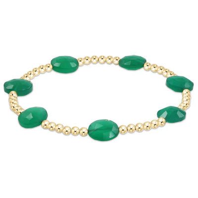 Enewton Admire Gold 3mm Bead Bracelet Green Onyx