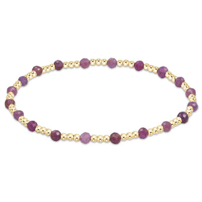 Enewton Gemstone Gold Sincerity Pattern 3mm Bead Bracelet Ruby