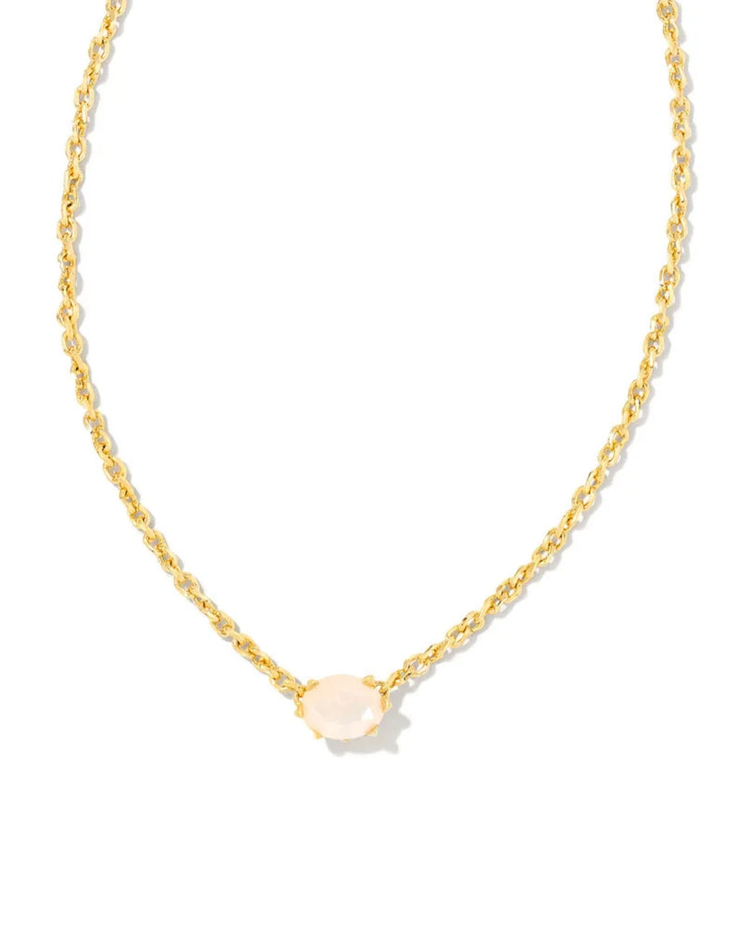 Kendra Scott Juliette Gold Pendant Necklace - Elegant White Crystal Accent