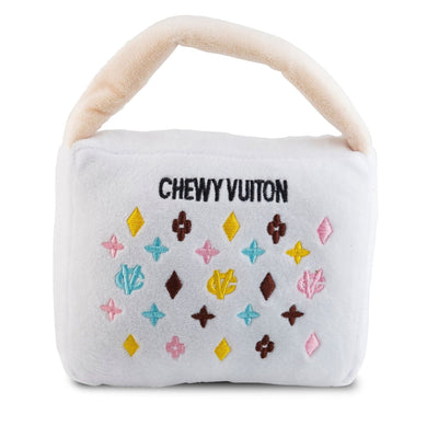 Chewy Vuiton White Handbag Dog Toy