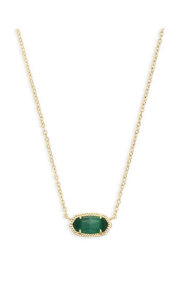 Kendra Scott Elisa Gold Emerald Cats Eye Necklace
