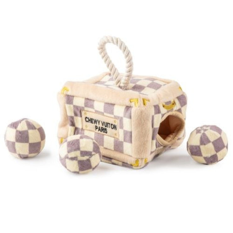 Chewy Vuitton Checkered Trunk