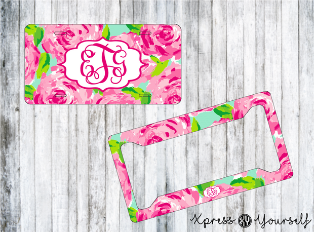 First Impressions Lilly Inspired License Plate and Frame Combo