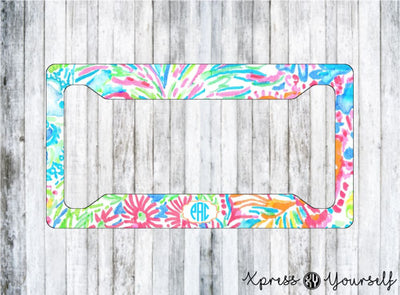Lover's Coral Lilly Inspired License Plate Frame