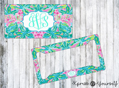 One in a Mellon Lilly Inspired License Plate and Frame Combo