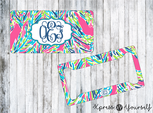 Palm Reader Lilly Inspired License Plate and Frame Combo