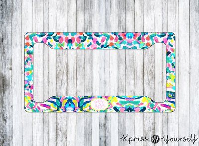 Pina Colada Lilly Inspired License Plate Frame