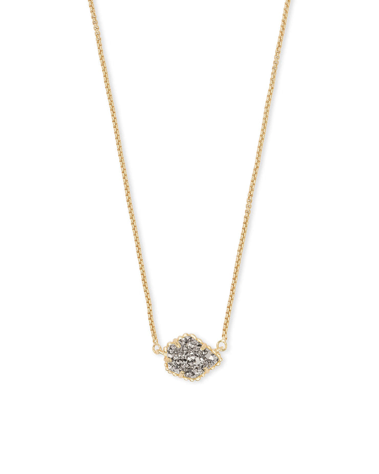 Kendra Scott Tess Gold Pendant Necklace In PlatinumDrusy