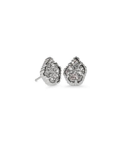 Kendra Scott Tessa Rhod Stud Earrings In Platinum Drusy
