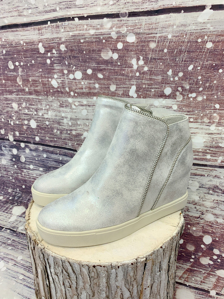 Sparkle On Silver Booties
