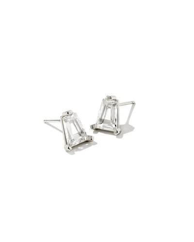 Kendra Scott Blair Stud Earrings in Silver White Crystal
