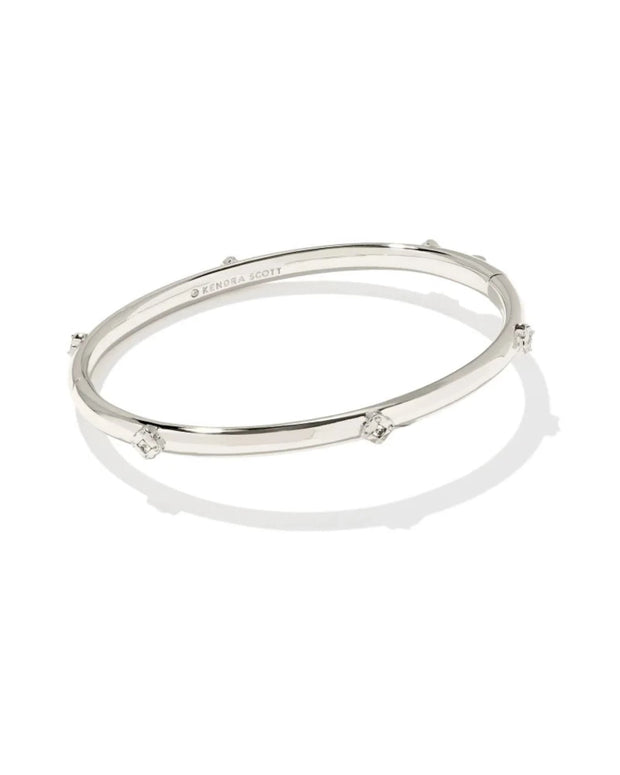 Kendra Scott Joelle Bangle Bracelet in Rhodium White crystal
