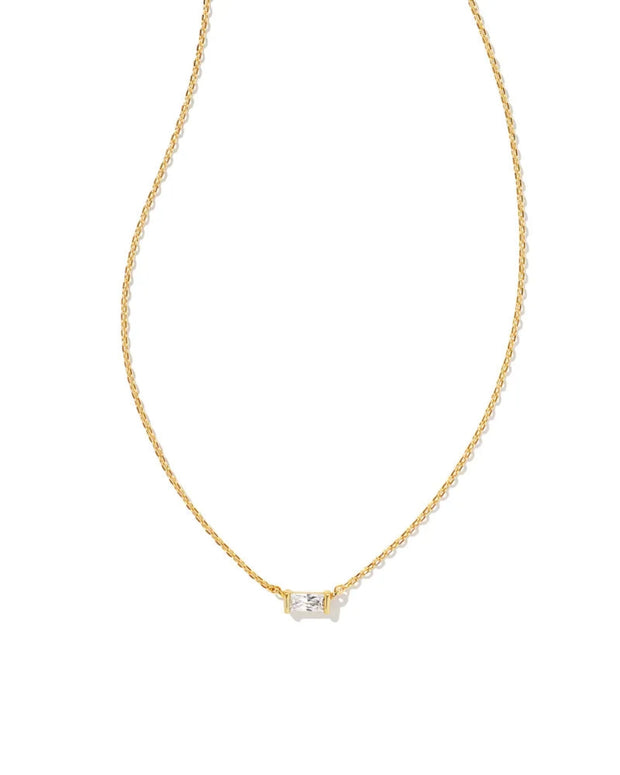 Kendra Scott Juliette Pendant Necklace in Gold White Crystal