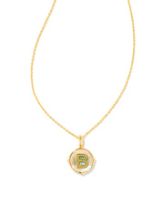 Kendra Scott Letter Pendant Necklace in Gold Iridescent Abalone