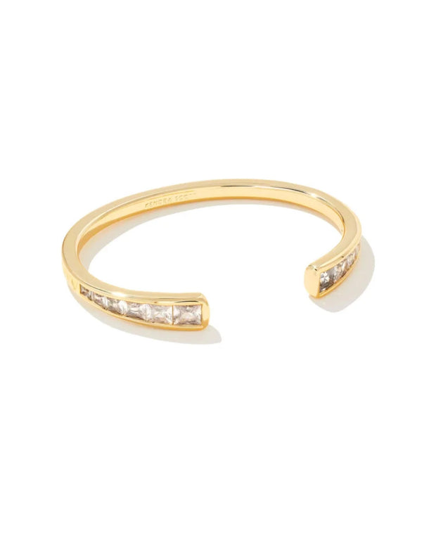 Kendra Scott Parker Cuff Bracelet in Gold White Crystal