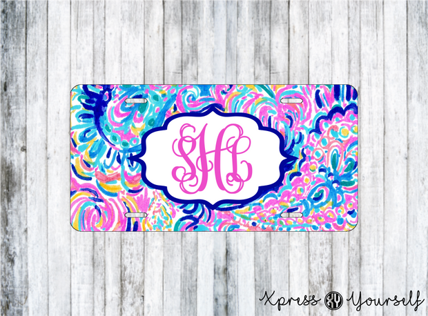 Psychedelic Sunshine Lilly Inspired License Plate