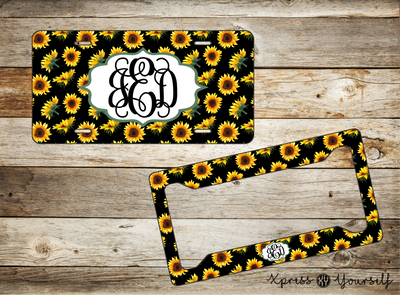 Sunflower License Plate and Frame Combo